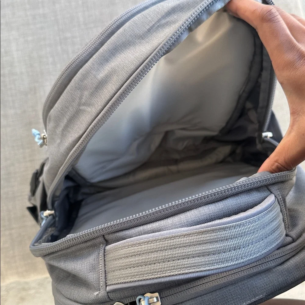 The North Face Gray Backpack with Light Blue Trim - Picture 4 of 4